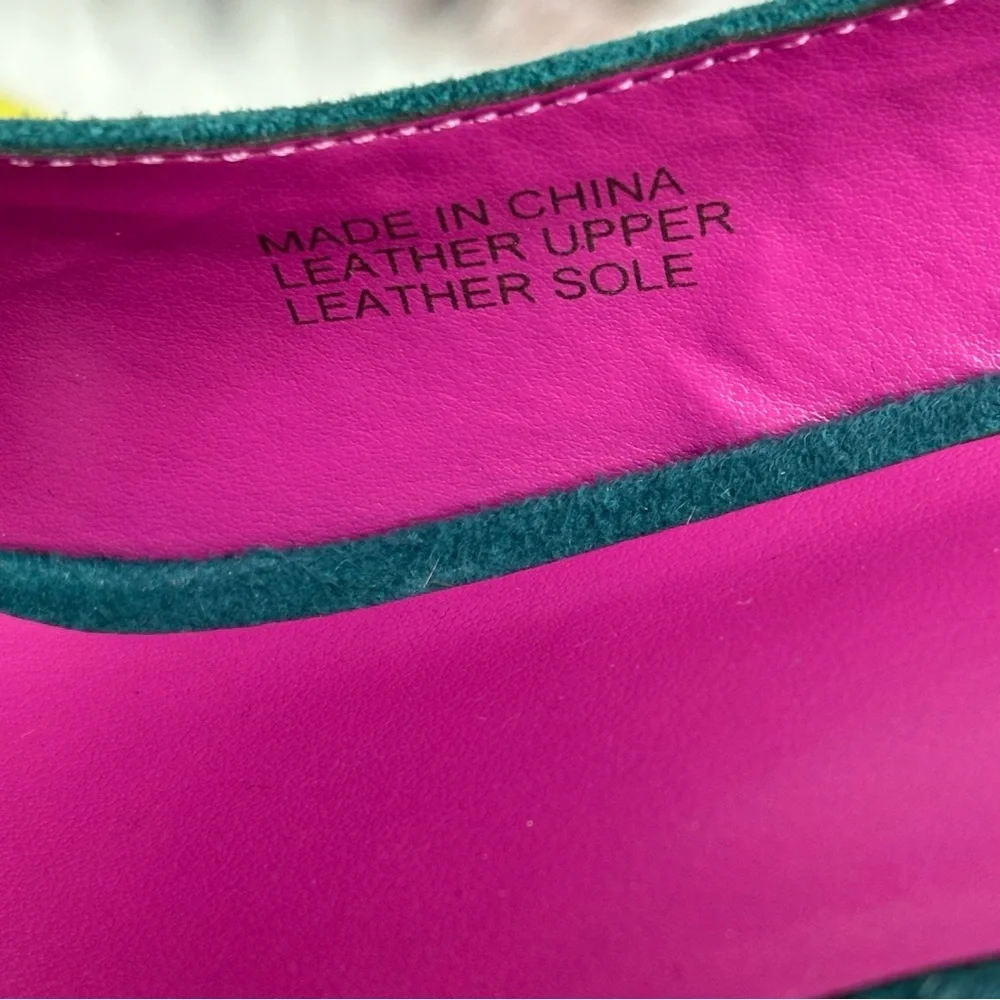 NIB New with‎ Box Trina Turk Joni Platform Suede Heels in Aqua Bloom Size 7.5